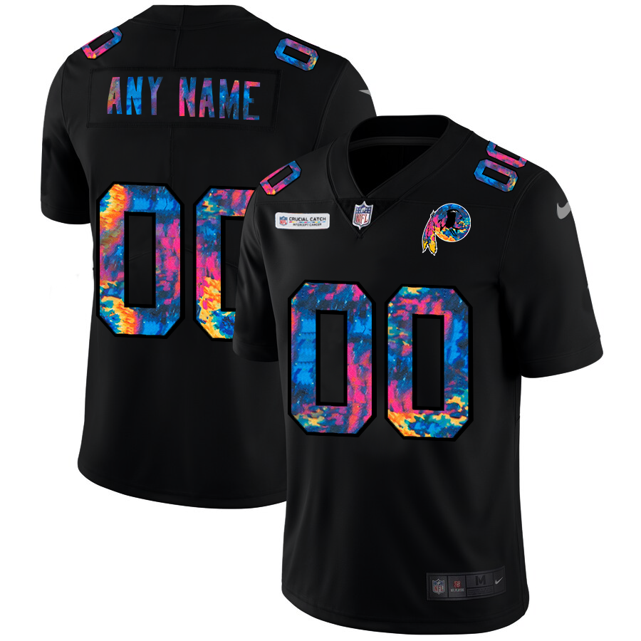 Washington Redskins Custom Men Nike MultiColor Black 2020 NFL Crucial Catch Vapor Untouchable Limited Jersey